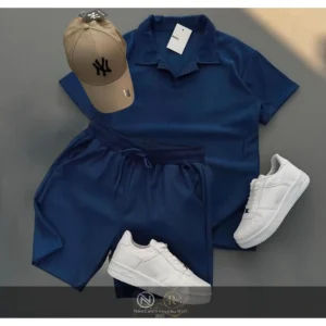 ست تی‌شرت و ش shorts کوتاه یقه polo با پارچه پریمیوم فیتیلی مناسب برای هر دو جنسیت - 10073