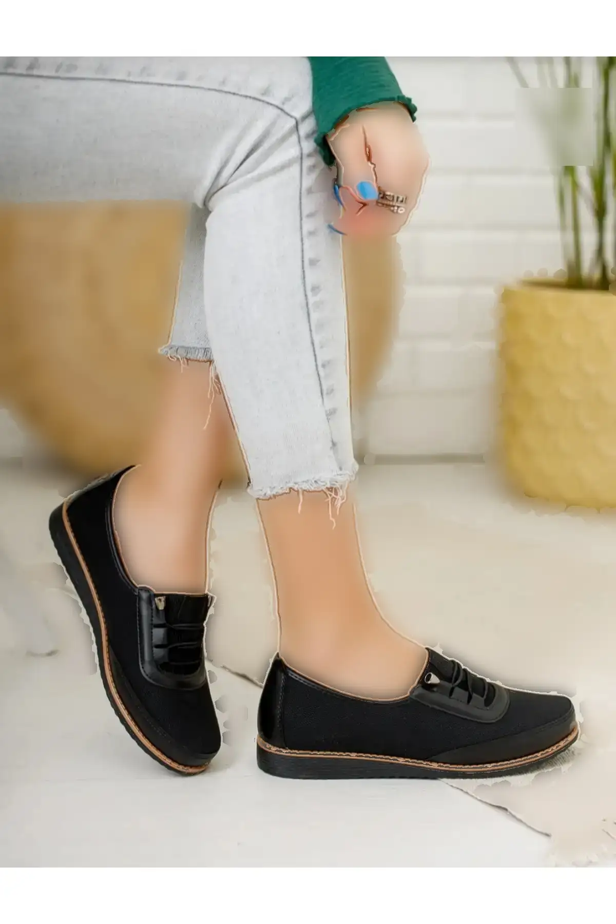 کفش روزمره راحت مشکی زنانه ارتوپدیک - 10586 کفش روزمره راحت مشکی زنانه ارتوپدیک - 10586