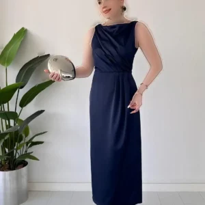 د dress ساده آبی تیره - 10084