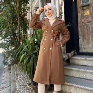 کاپشن پلار کروس زنانه / M0108 - قهوه‌ای - 10056
