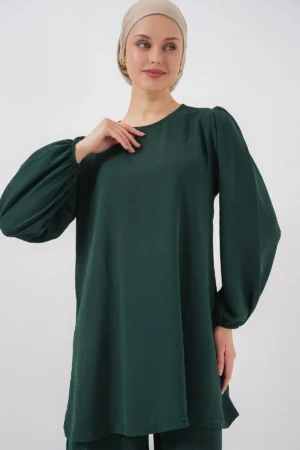 بلوز و شلوار زنانه آیرابین مدل 6712 - رنگ زمرّد سبز - 10078