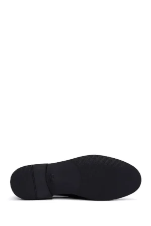 کفش loafer مردانه از چرم مشکی اصل، کفش روزمره و غیررسمی 25SFD6005FT - 10178