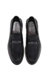 کفش loafer مردانه از چرم مشکی اصل، کفش روزمره و غیررسمی 25SFD6005FT - 10178