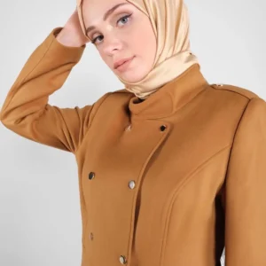 مانتوی کشن‌دار با کمر بند 90116 - 10055