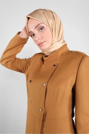 مانتوی کشن‌دار با کمر بند 90116 - 10055