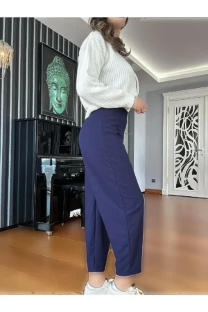 شلوار بالن لیکری به رنگ سرمه‌ای - 9973