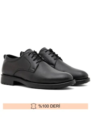 کفش مردانه کلاسیک چرم طبیعی سیاه ۳۶-۴۸ - 10188