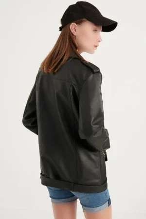 Jacke بیگ اندازه چرم موتور سیکلت زنانه - 10348