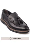 کفش چرم کلاسیک مردانه با دوخت واقعی - 10194