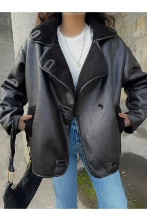 کت oversize با آستر خزدار - 10356