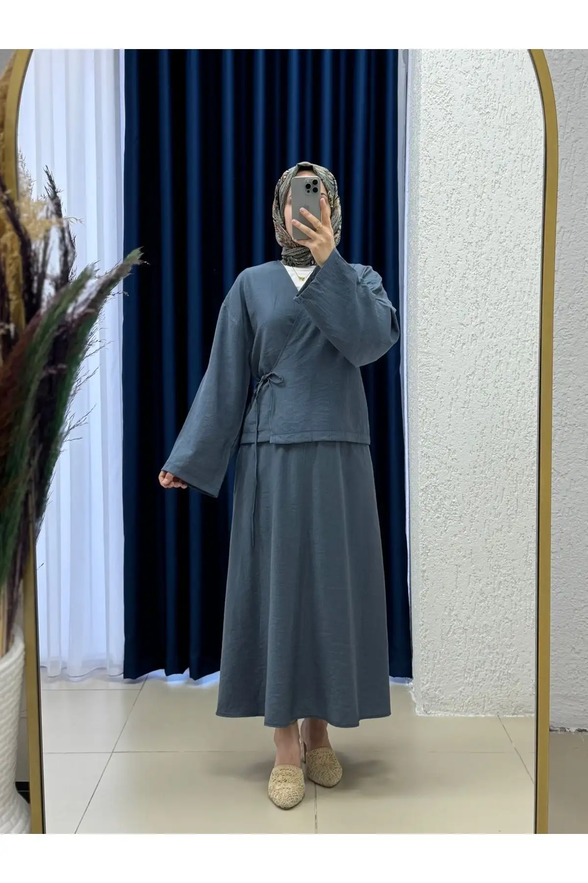 ست کیمونو با دامن چیلک سرونا - EK556 آنترسیت - 10072 ست کیمونو با دامن چیلک سرونا - EK556 آنترسیت - 10072