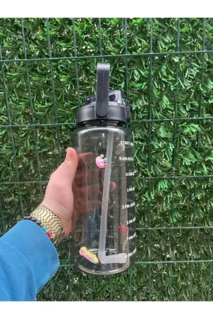 بطری آب شفاف 2000 میلی‌لیتری با طراحی خاص - بدون BPA - 10402