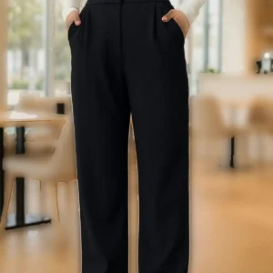 شلوار پَلَزُو مشکی زنانه با کش کمری، برش راحت، شیک و Comfortable - 9970