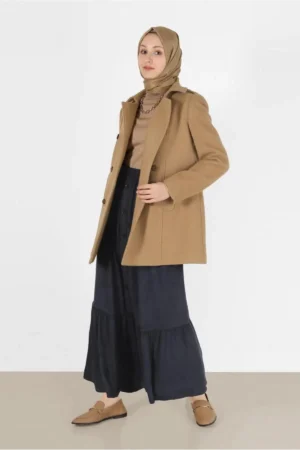 کاپشنی با جزئیات دکمه‌ای و جیب‌دار 90243 - 10068