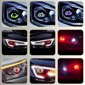 چراغ جلو LED مرکت 3 اینچ با چشم انیمیشنی، نسل جدید کنترل وای‌فای و نورپردازی محیطی (دو عدد) - 11020