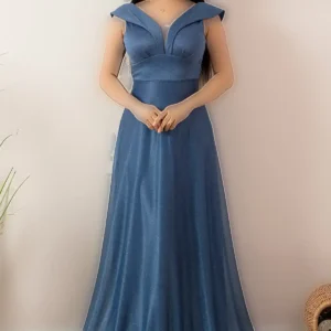 پیراهن شب بلند توری سیمی 13280 - 11393