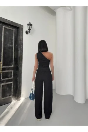 ست بلوز و شلوار پارچه براق بُرُمجیک - 11155