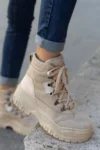 کفش بوت زنانه بژ - 10926