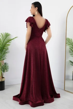 پیراهن مجلسی با آستین‌های پفی و طراحی شیک 39925 - 11304