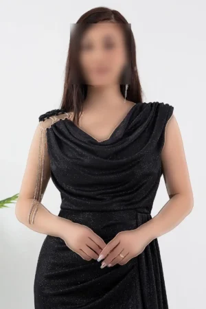 پیراهن یقه دگمه‌دار با جزئیات آستین و پارچه براق شماره 39878 - 11407
