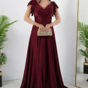 پیراهن مجلسی با آستین‌های پفی و طراحی شیک 39925 - 11304