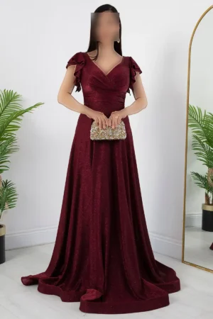 پیراهن مجلسی با آستین‌های پفی و طراحی شیک 39925 - 11304