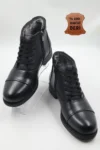 کفش مردانه چرم طبیعی با آستر پشمی زیپ دار مشکی روزمره - 10666