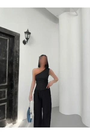 ست بلوز و شلوار پارچه براق بُرُمجیک - 11155