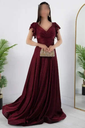پیراهن مجلسی با آستین‌های پفی و طراحی شیک 39925 - 11304