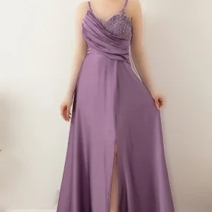 پیراهن آستین‌دار ساتن کرپ 13415 - 11334