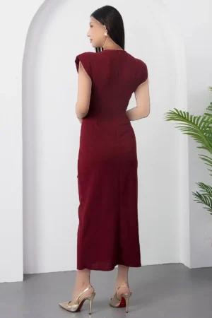دست لباس با یقه کروآزه و با بند و بالشتک در شانه مدل NY3003 - 11342