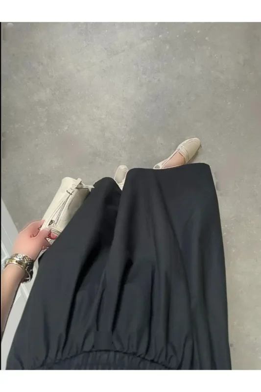 دامن روزمره با کش بلند از پارچه پاپلین - 11212