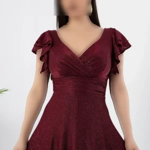 پیراهن مجلسی با آستین‌های پفی و طراحی شیک 39925 - 11304