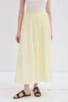 دامن پیلیسی نُرا به رنگ زرد لیمویی - 11206
