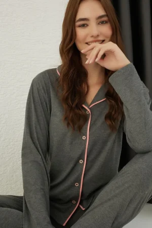 ست pajamas با دکمه - 11029