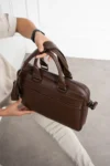 کیف لپ‌تاپ و مدارک از چرم طبیعی / کیف لپ‌تاپ بزرگ با بند بلند - 11035