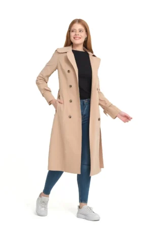 ترنچکت بدون آستر با ویژگی‌های ضد آب و رنگ بژ 2015777 - 11253