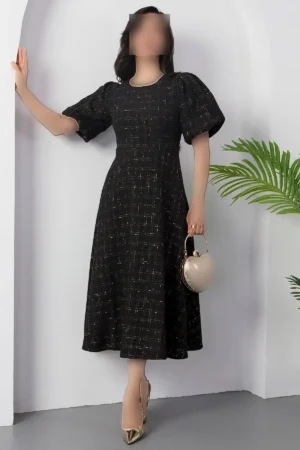 پیراهین با یقه دوچرخه و آستین بادکنکی DKS1245 - 11404
