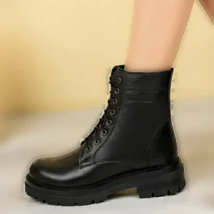 بوت روزمره زنانه چرم طبیعی مدل DC9617 - 10998
