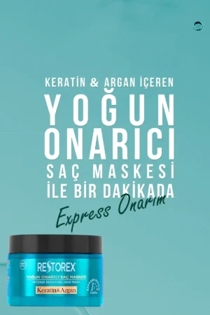 ماسک مراقبت از مو با کراتین و آرگان ۳x۳۰۰ میلی‌لیتر - مناسب برای موهای آسیب‌دیده و دچار صدمات، با اثر بوتاکس - 11185