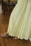 دامن پیلیسی نُرا به رنگ زرد لیمویی - 11206
