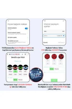 چراغ جلو LED مرکت 3 اینچ با چشم انیمیشنی، نسل جدید کنترل وای‌فای و نورپردازی محیطی (دو عدد) - 11020
