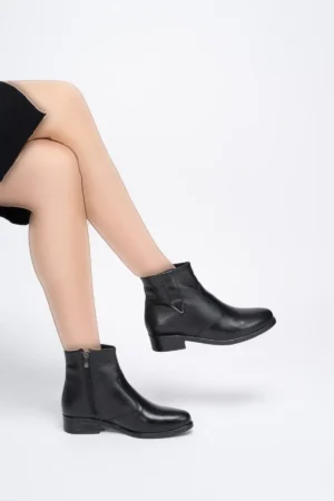 بوت روزمره زنانه از چرم طبیعی - 10990