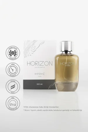 عطر هورایزن ادو پرفیوم مردانه 100 میلی‌لیتر | طعمی ادویه‌ای و چوبی | لیمو، دارچین، مشك، کهربا، چوب سرو - 10655