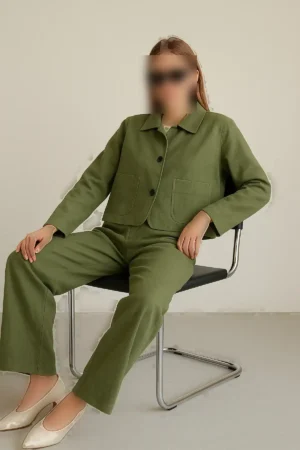 ست Jacket سوئدی و شلوار Palazzo - 11141