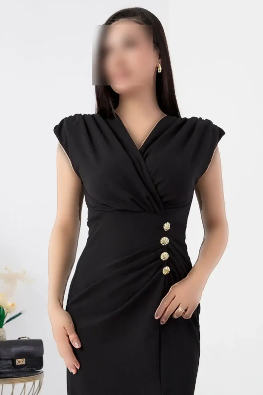 ایران پیراهن یقه کراواتی با جزئیات دکمه‌ای NY4402 - 11422