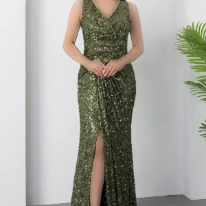 لباس پلپایه با یقه کراوات و شکاف ECR5495 - 11368