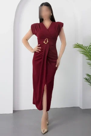 دست لباس با یقه کروآزه و با بند و بالشتک در شانه مدل NY3003 - 11342