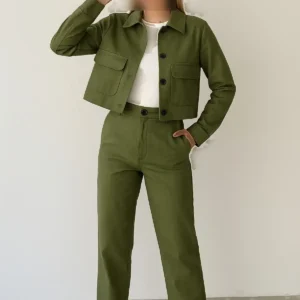 ست Jacket سوئدی و شلوار Palazzo - 11141