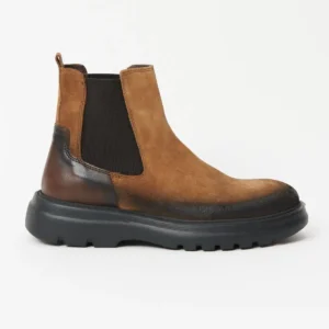 پوتین کژوال مردانه بژ زمستانه از 100% چرم طبیعی - 10757